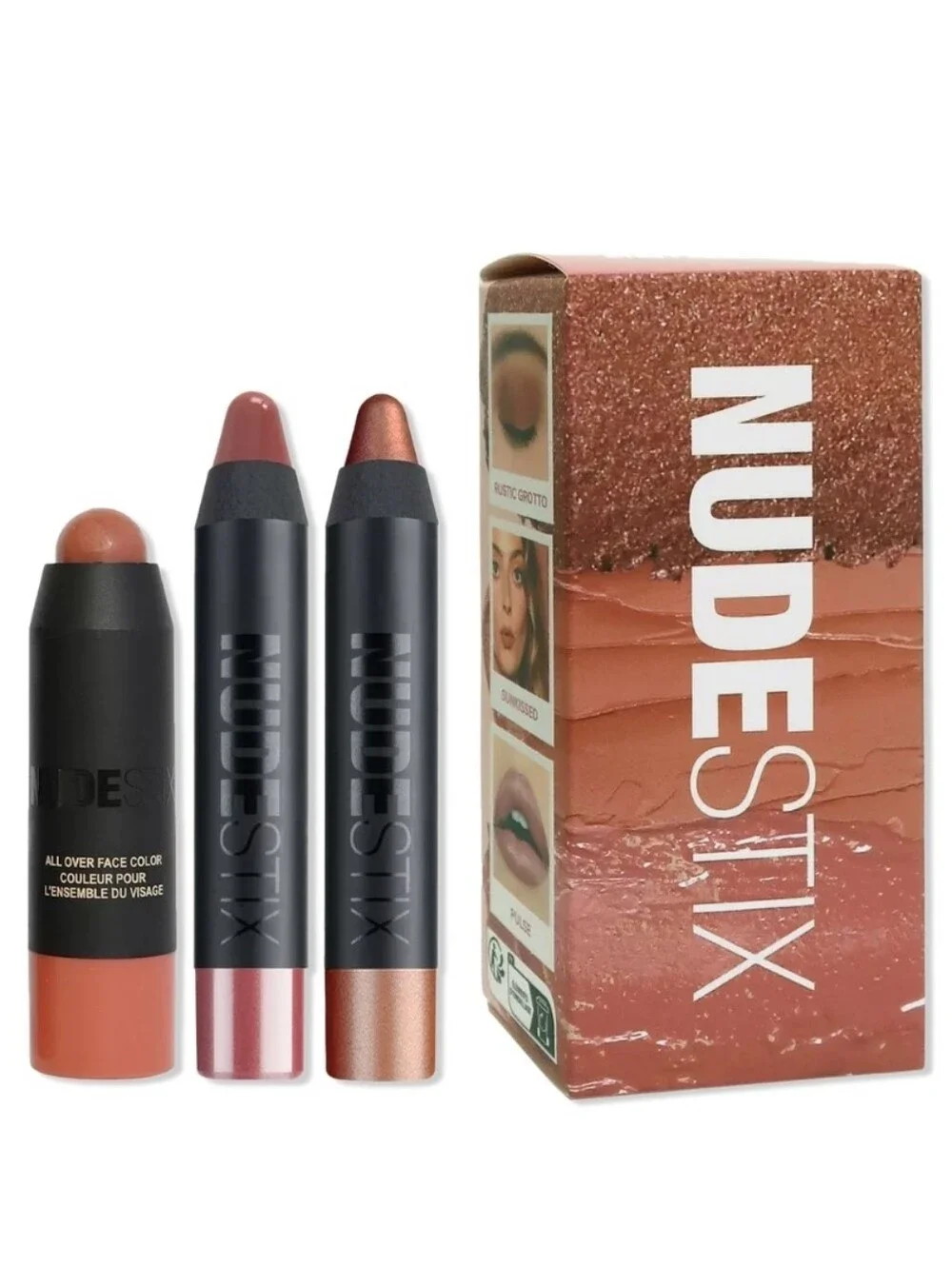 NUDESTIX Cream Color Sticks Nude 3 Piece Minis Set in Nude, Rose, Copper